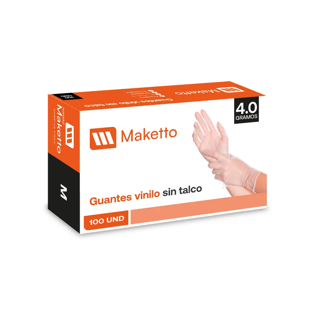 Guantes Vinilo sin talco 4.0 gramos