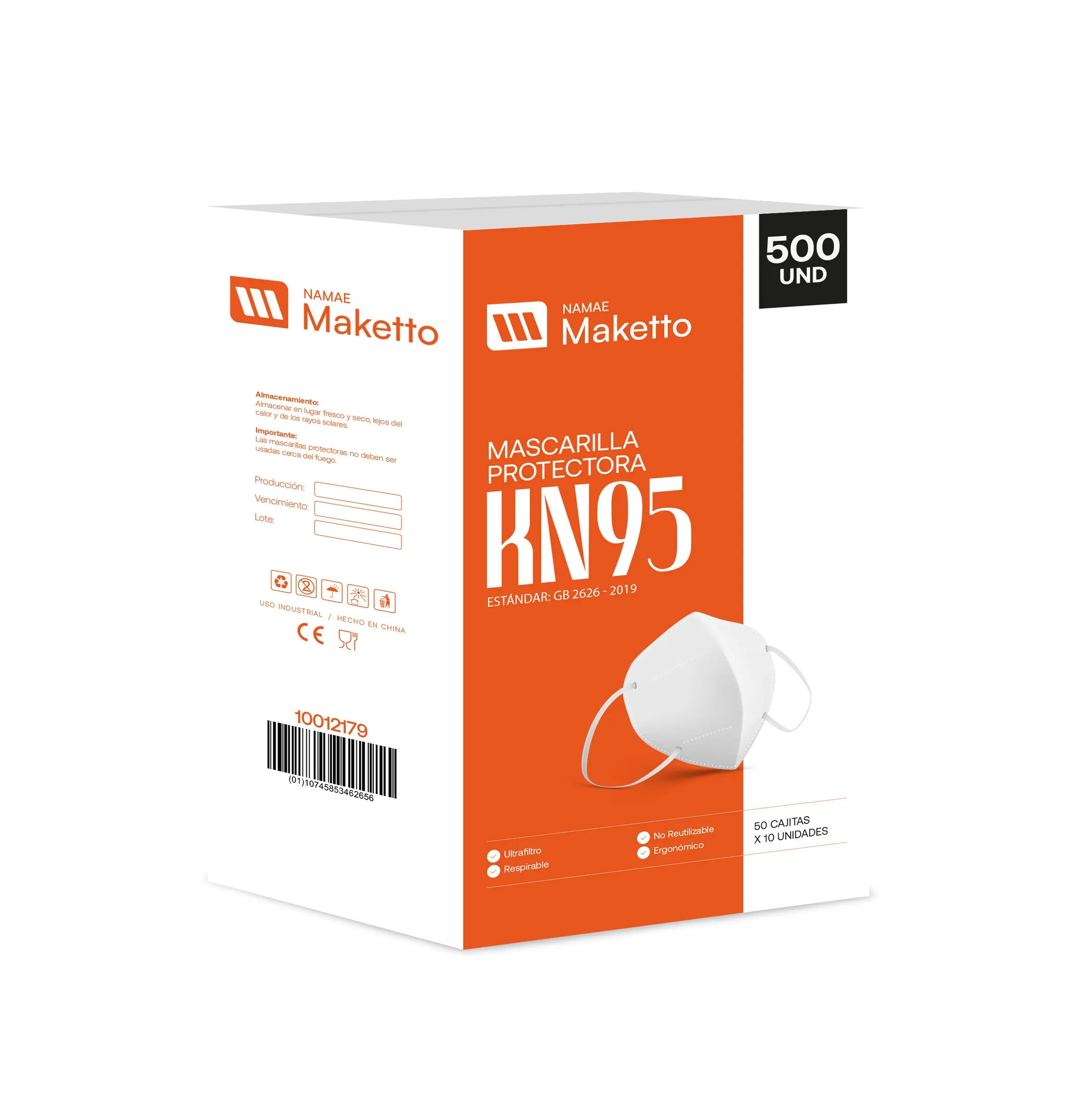 Mascarilla KN95 cajón