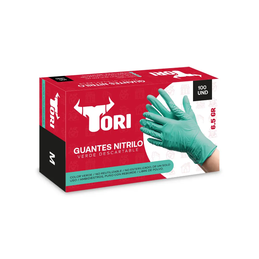 Guantes Nitrilo verde 6.5 gramos