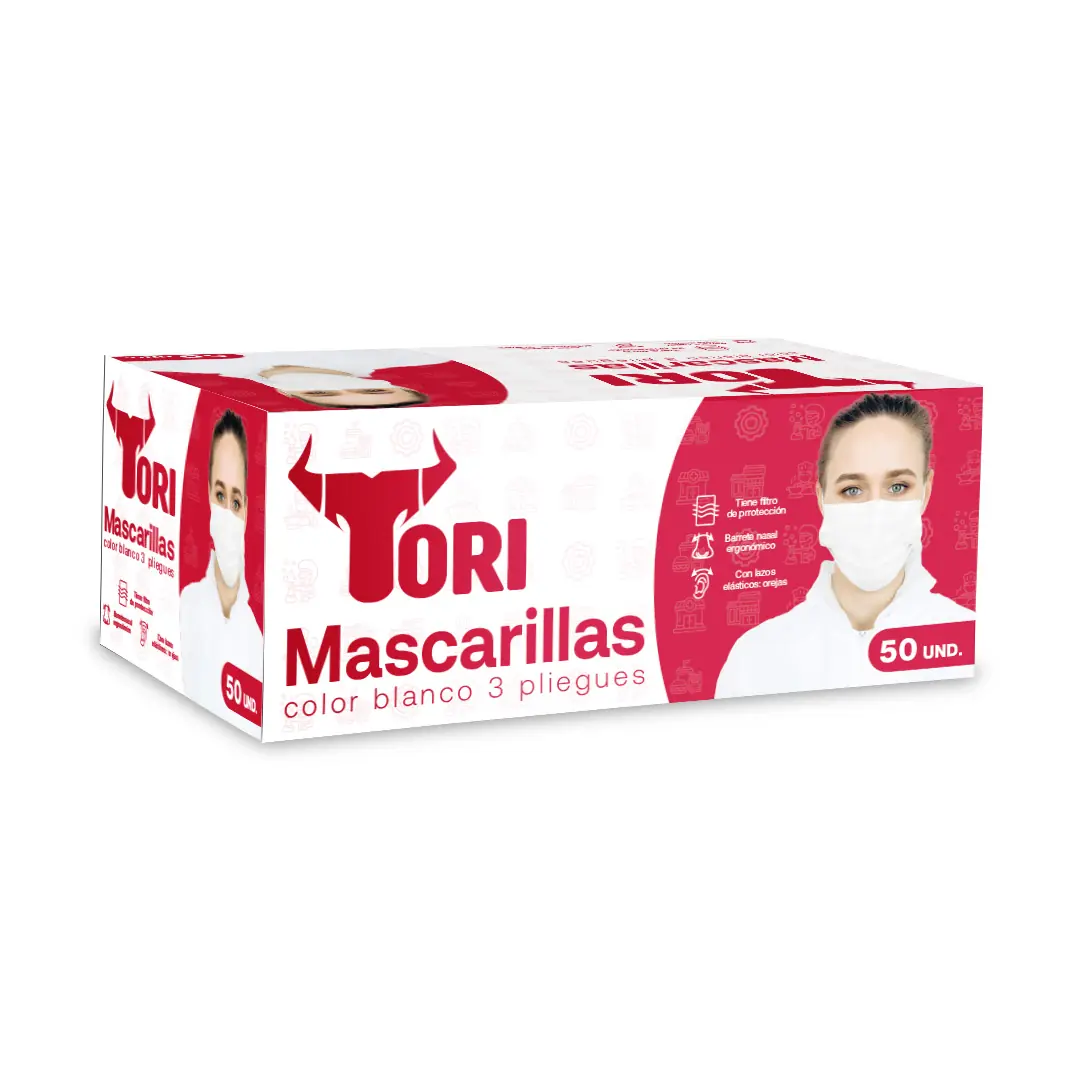 Mascarillas celestes 3 pliegues