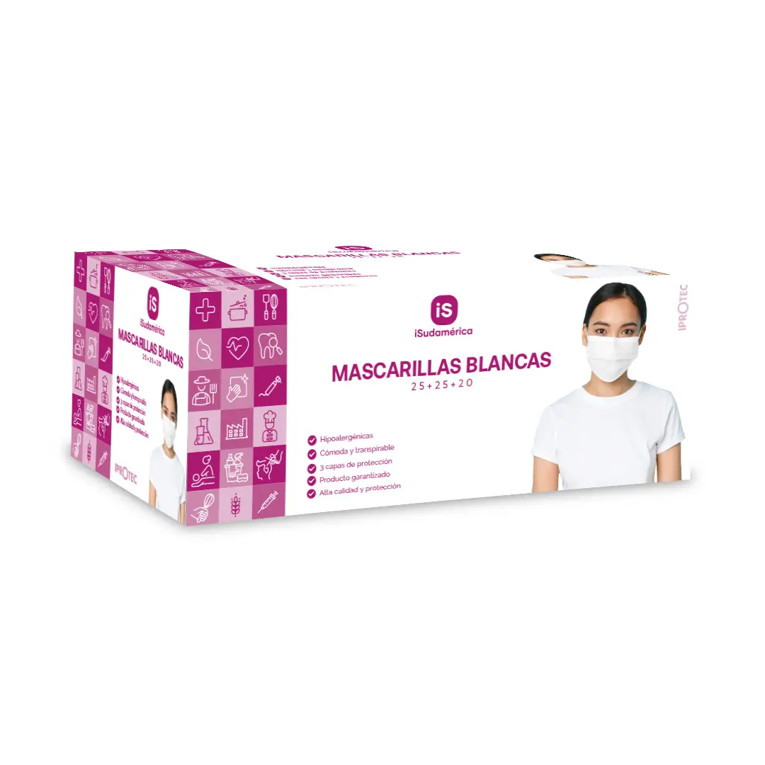 Mascarilla Liga plana blanca