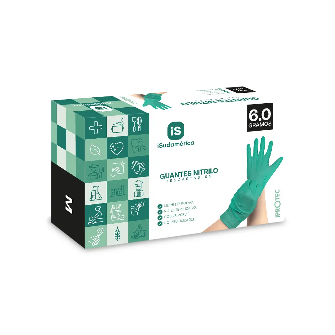 Guantes Nitrilo Verde 6.0 gramos