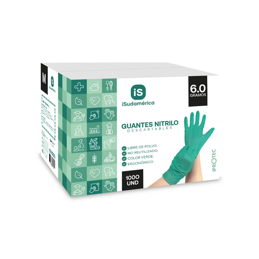 Guantes Nitrilo Verde 6.0 gramos