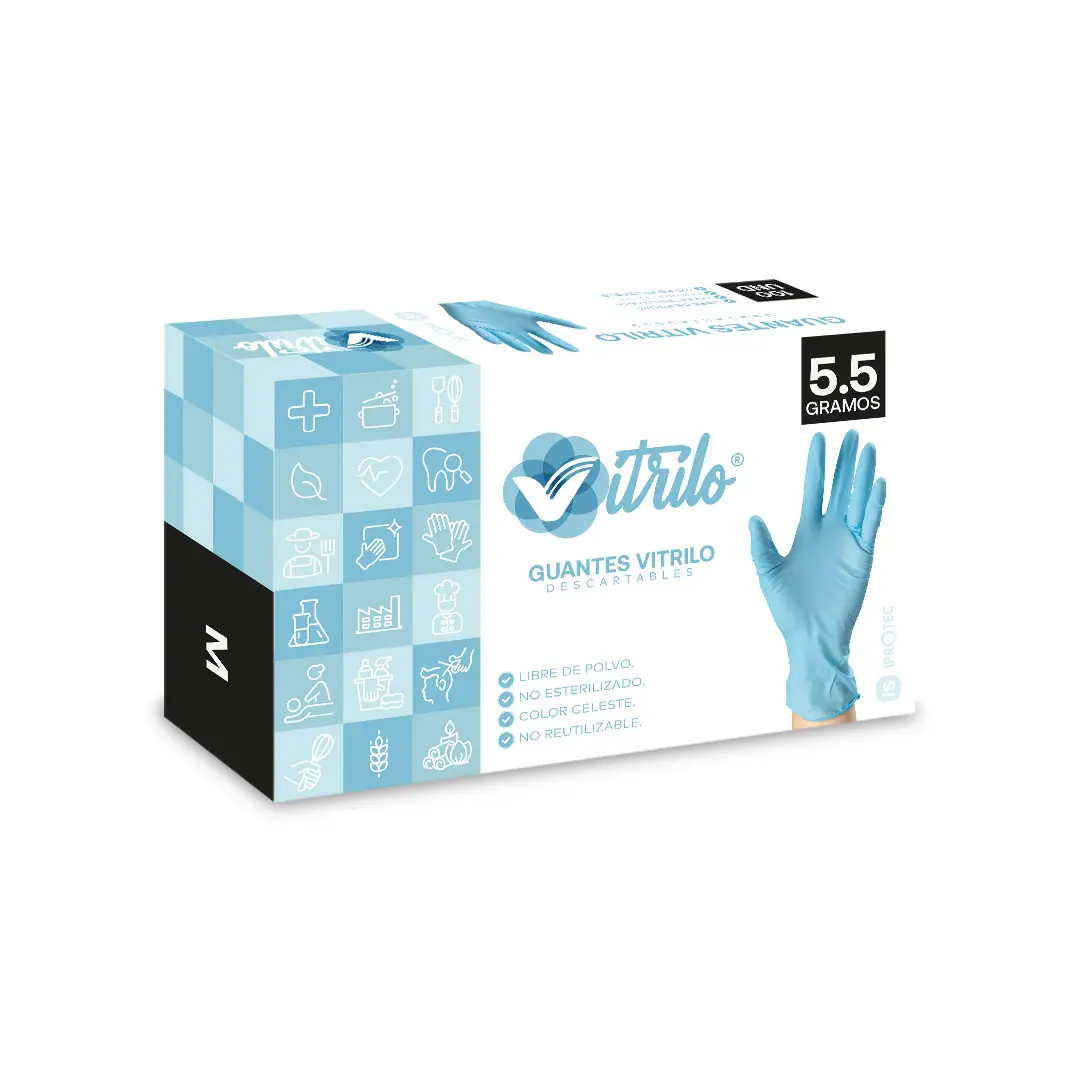 Guantes de vitrilo celeste 5.5 gramos