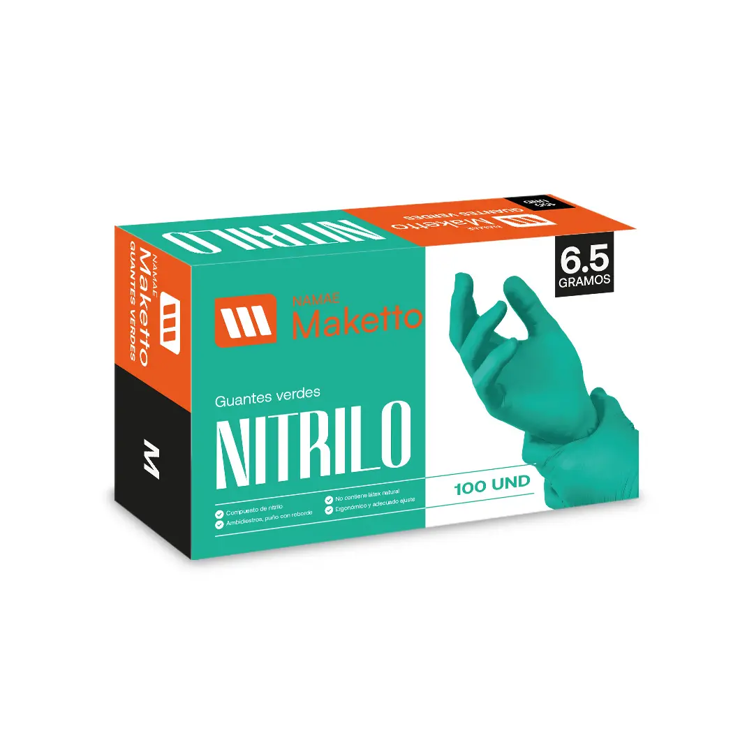 Guantes Nitrilo verde 6.5 gramos