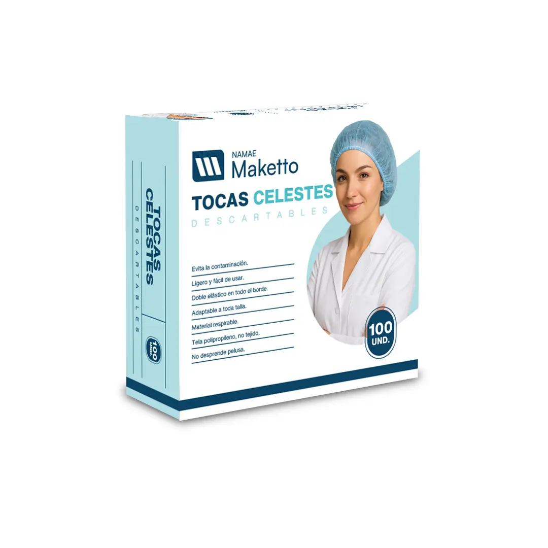 Tocas descartables celeste 10 gramos