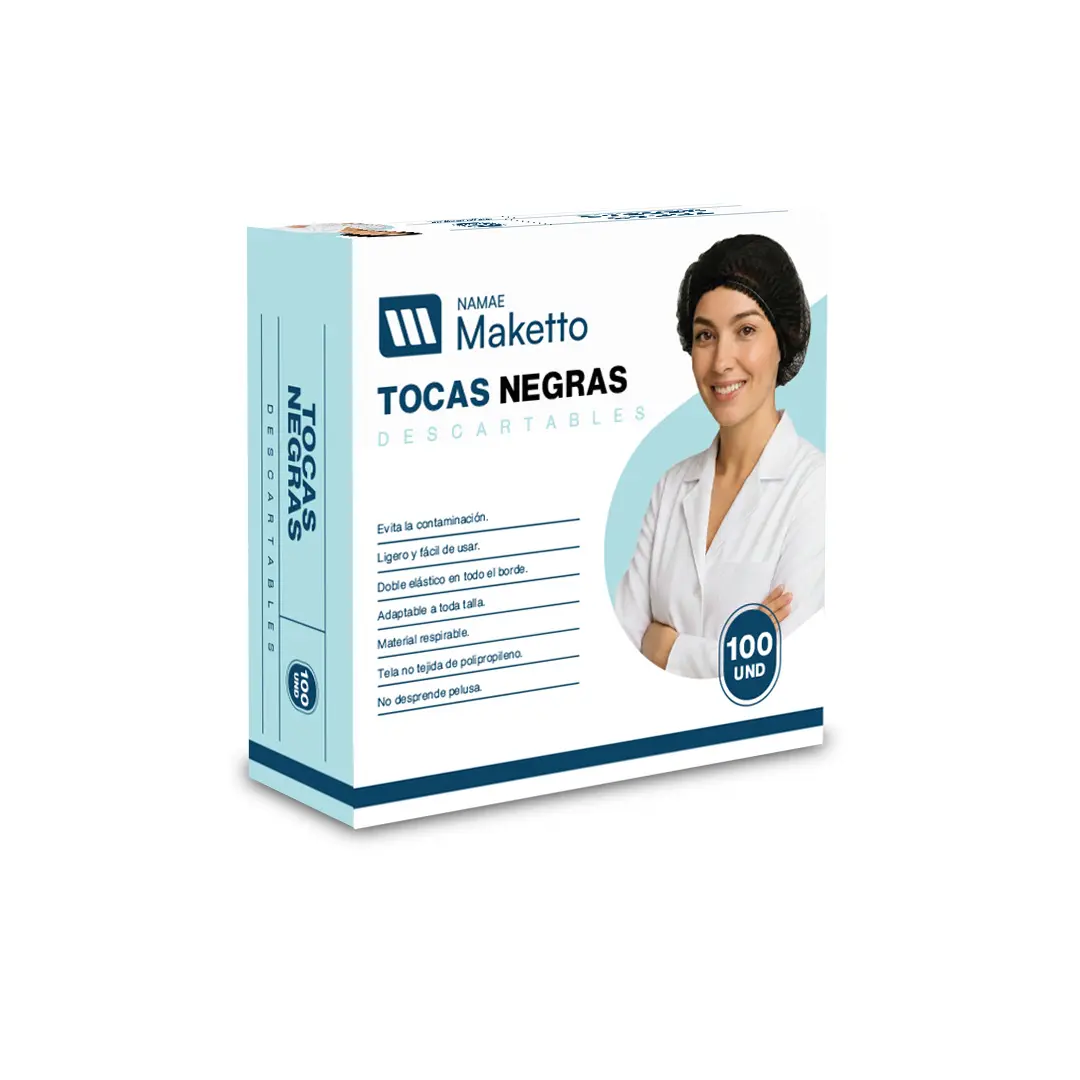 Tocas descartables negro 10 gramos