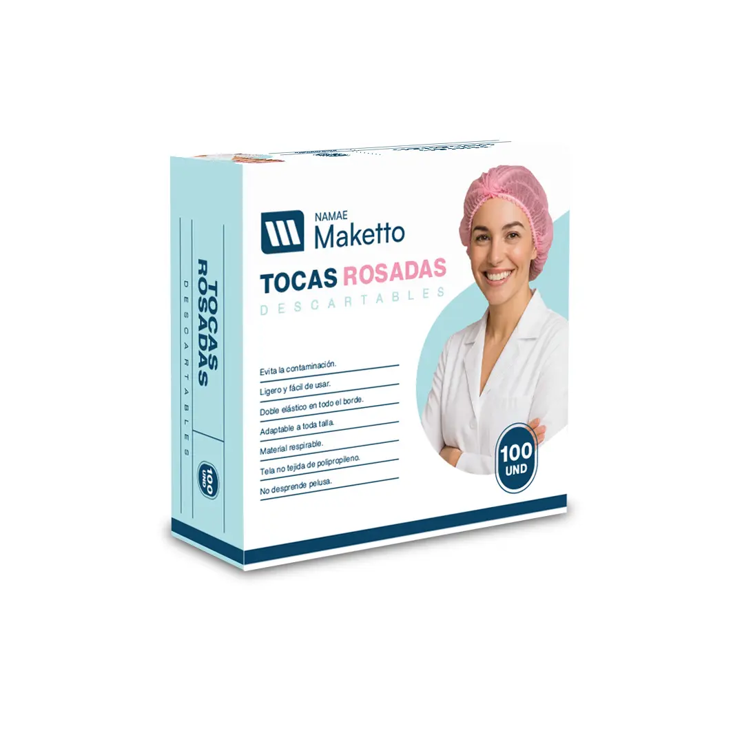 Tocas descartables rosadas 10 gramos