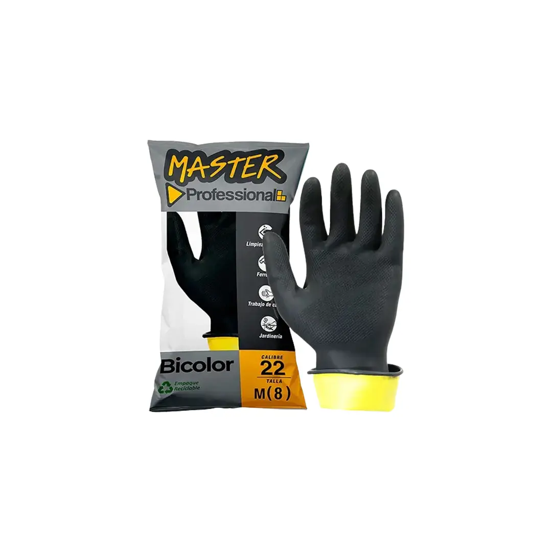 Guante Master C22 bicolor negro/amarillo