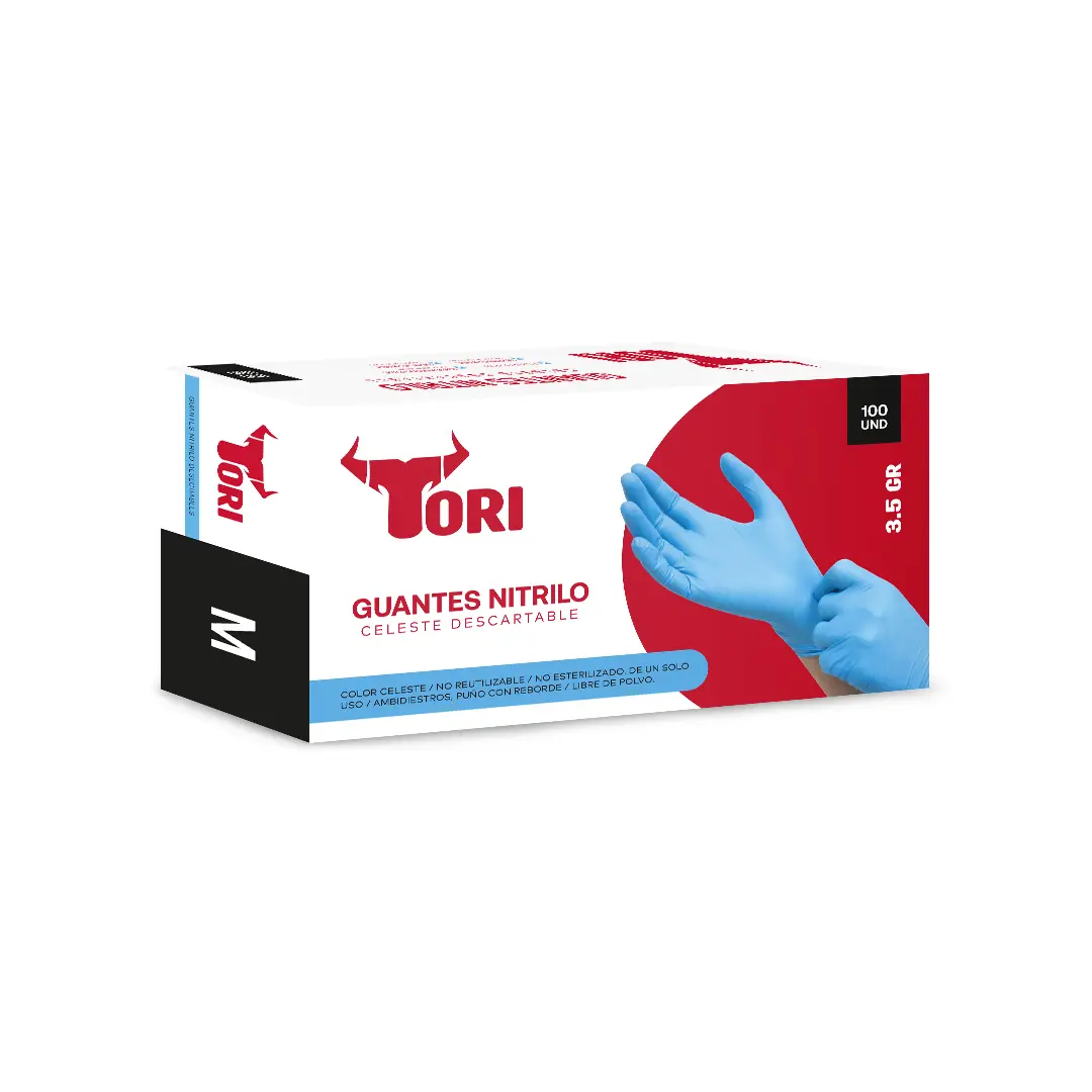 Guantes Nitrilo Celeste 3.5 gramos