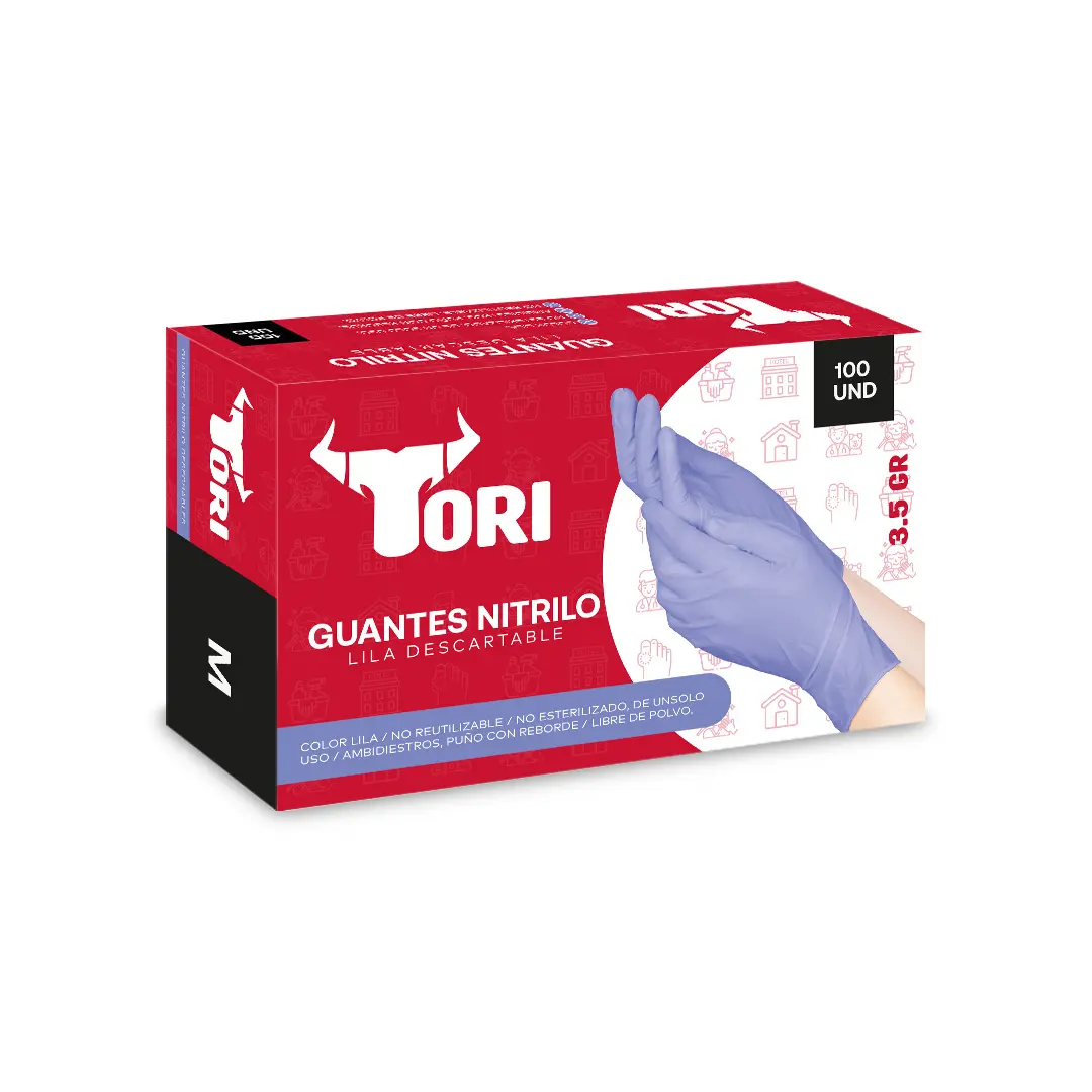 Guantes Nitrilo lila 3.5 gramos