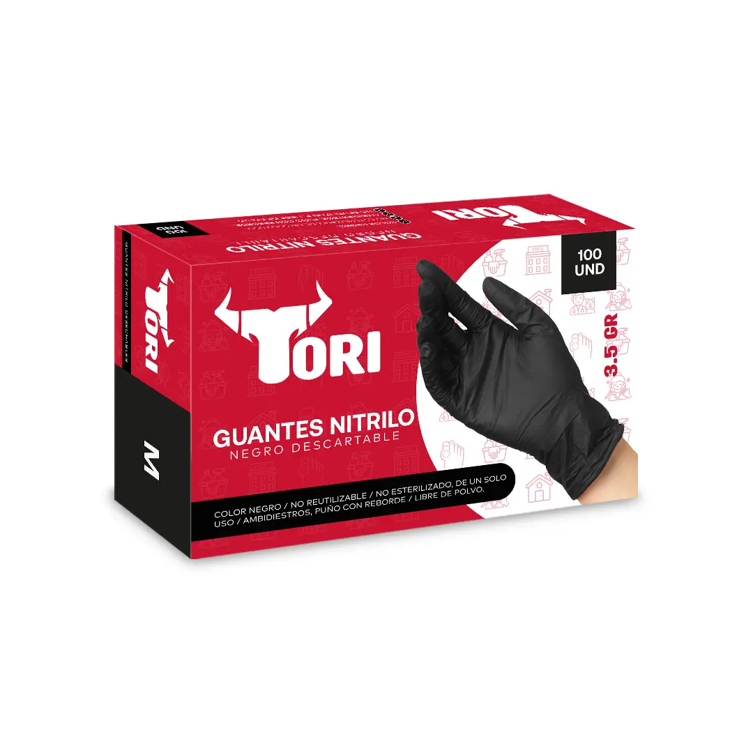 Guantes Nitrilo negro 3.5 gramos