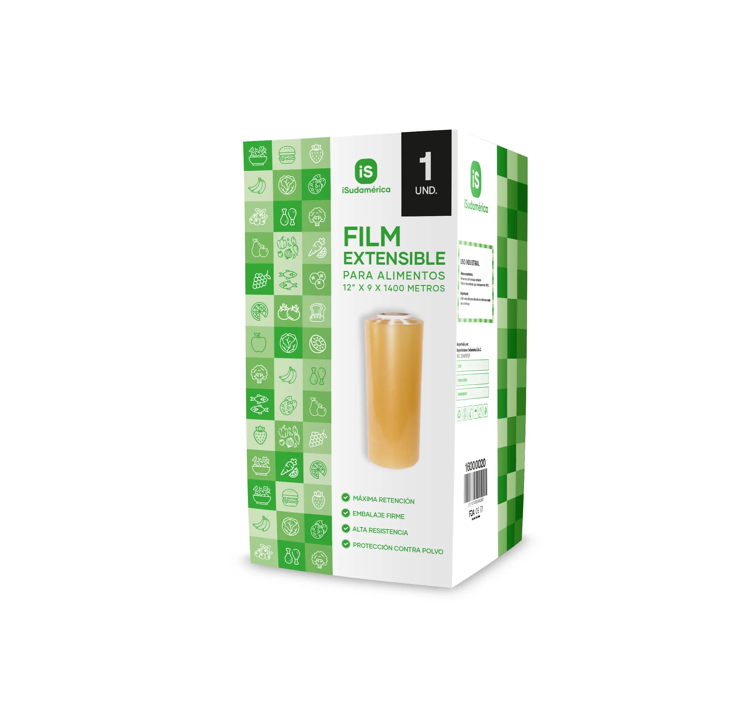 Film exten. para Alimentos 12» x 9 x 1400 mts