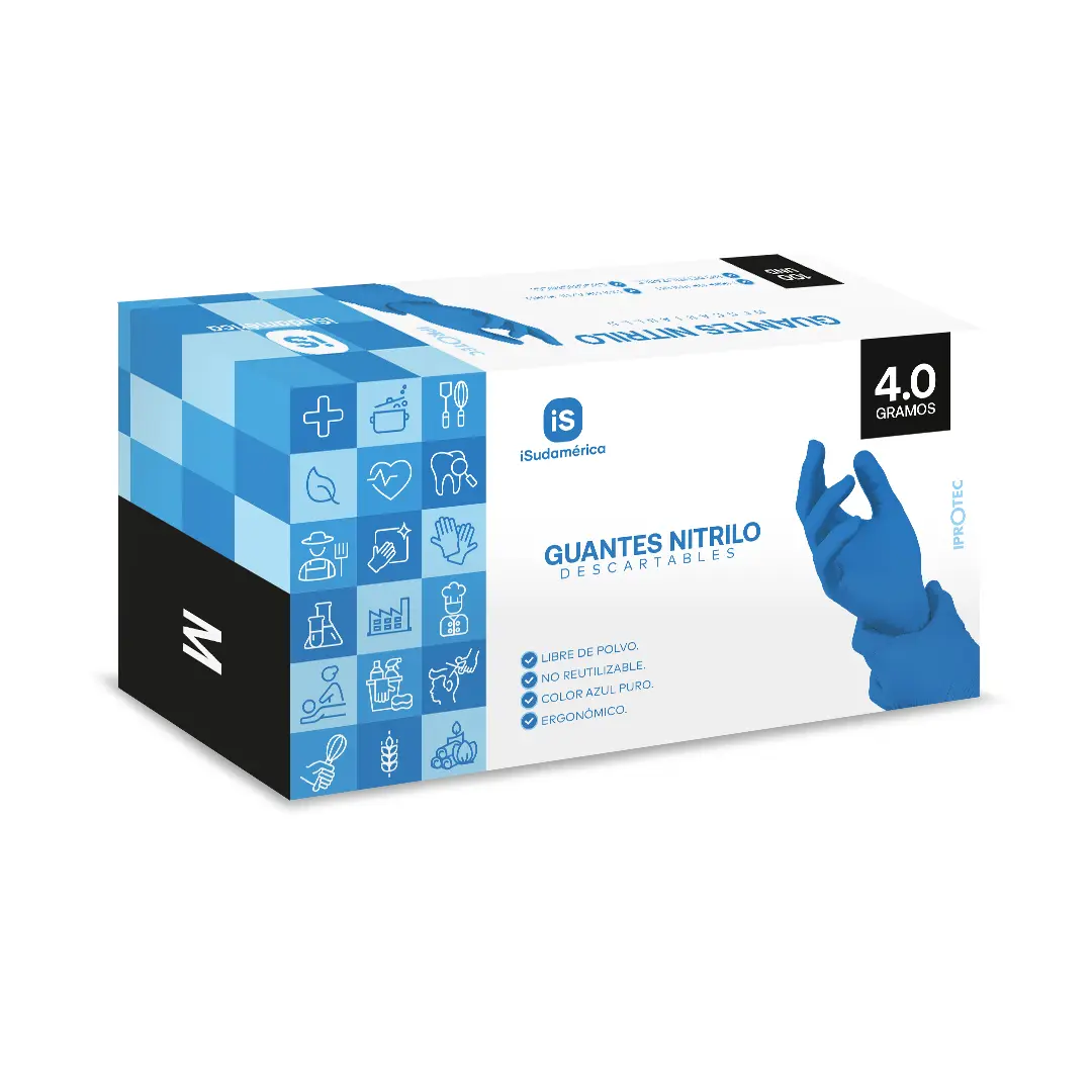 Guante Nitrilo Azul Puro 4.0 gramos