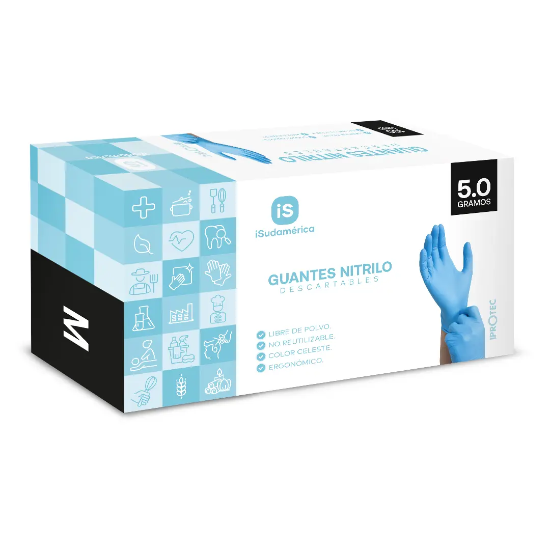Guante Nitrilo Celeste 5.0 gramos