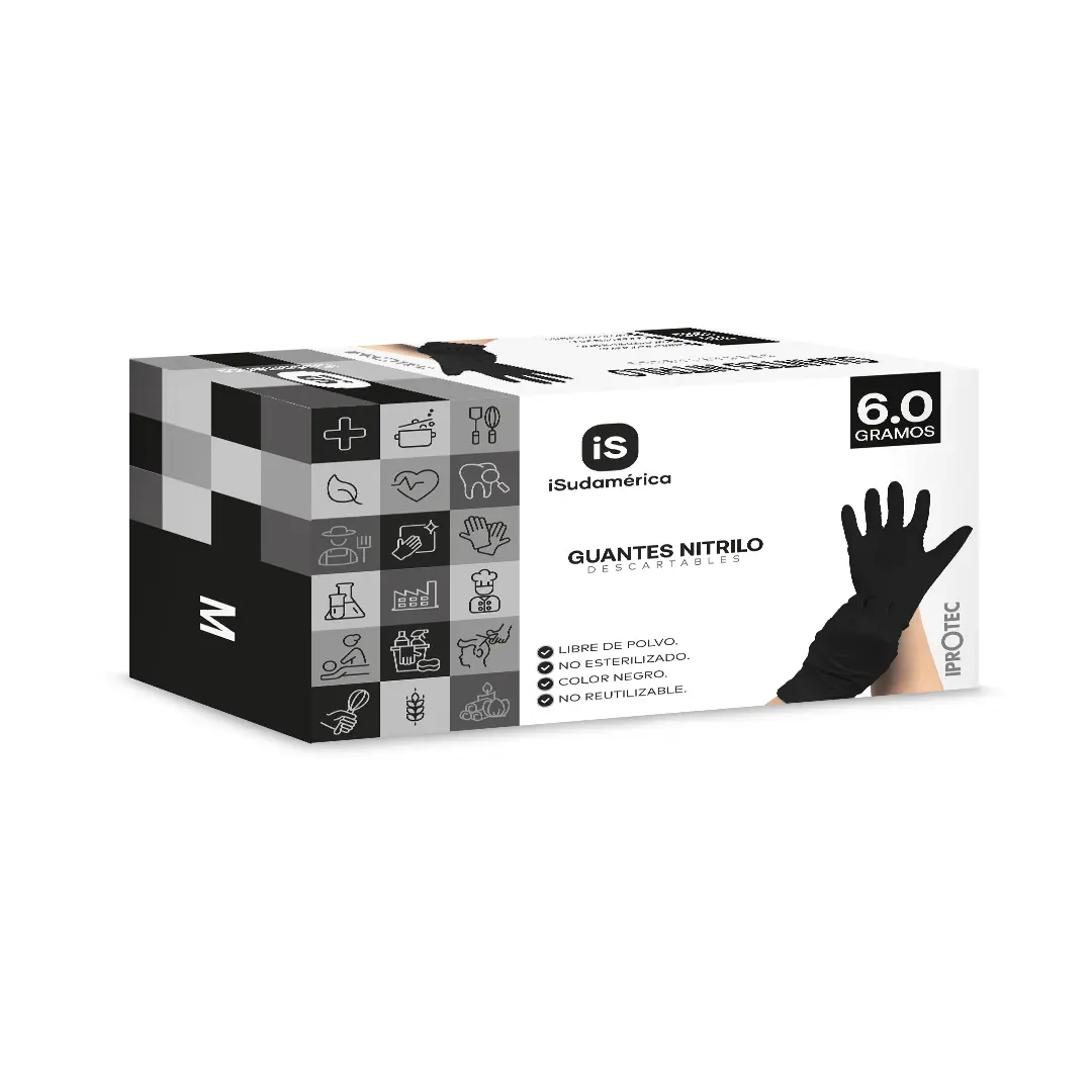 Guante Nitrilo Negro 6.0 gramos