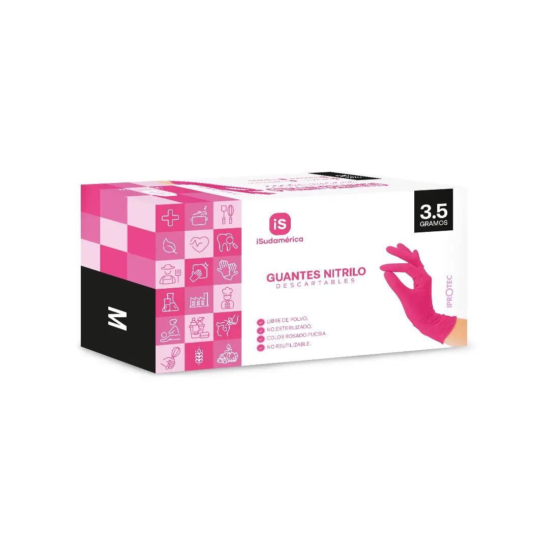 Guante Nitrilo Rosado Fucsia 3.5 gramos