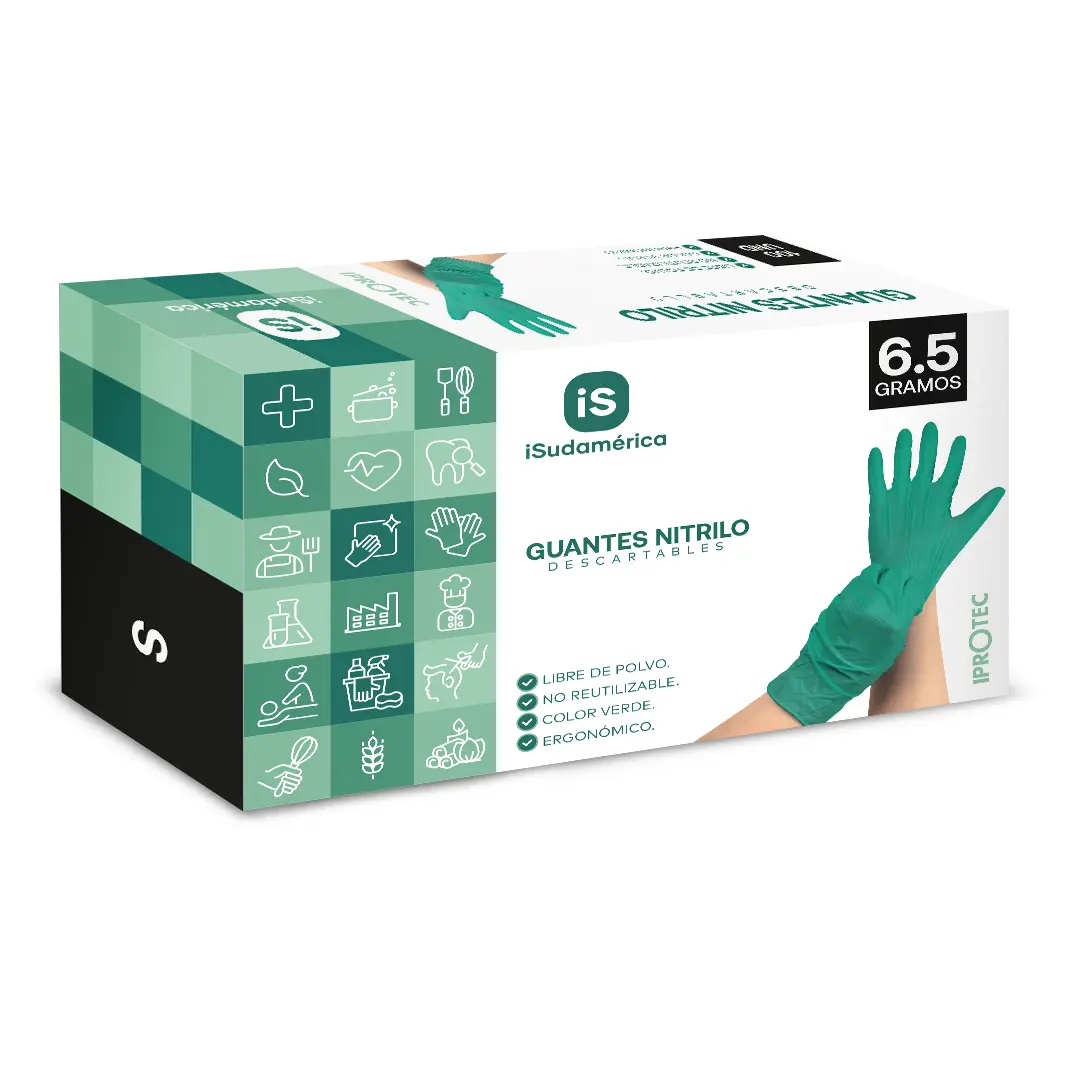 Guante Nitrilo Verde 6.5 gramos